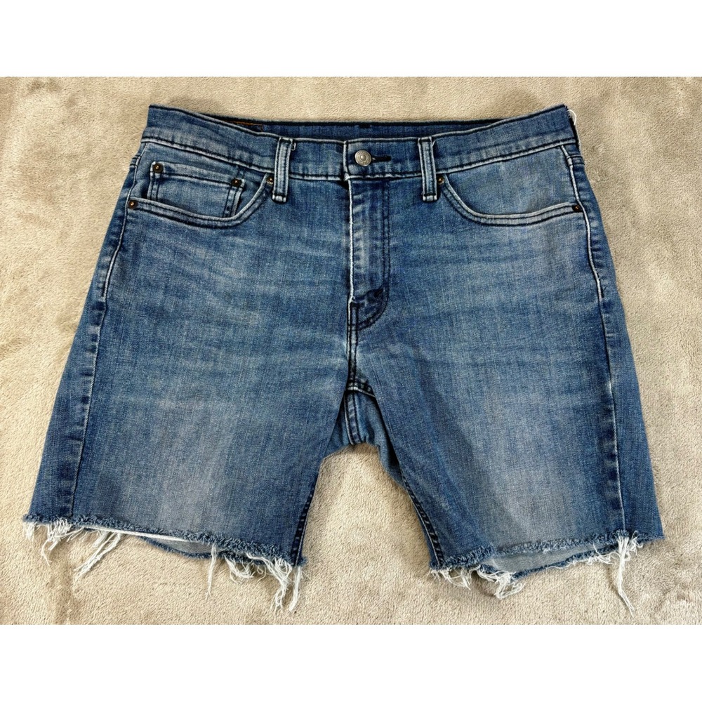 Levi's‎ 541 Denim Shorts Mens 32 Blue Cut-off Raw Hem Athletic Taper 541-0660